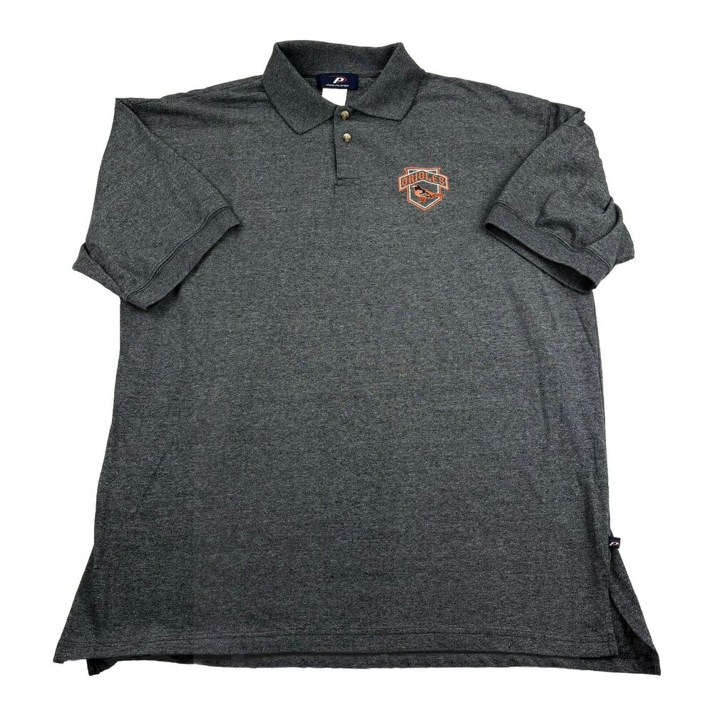 Vintage Baltimore Orioles MLB Polo Shirt Mens XL Gray Short Sleeve Pro Player